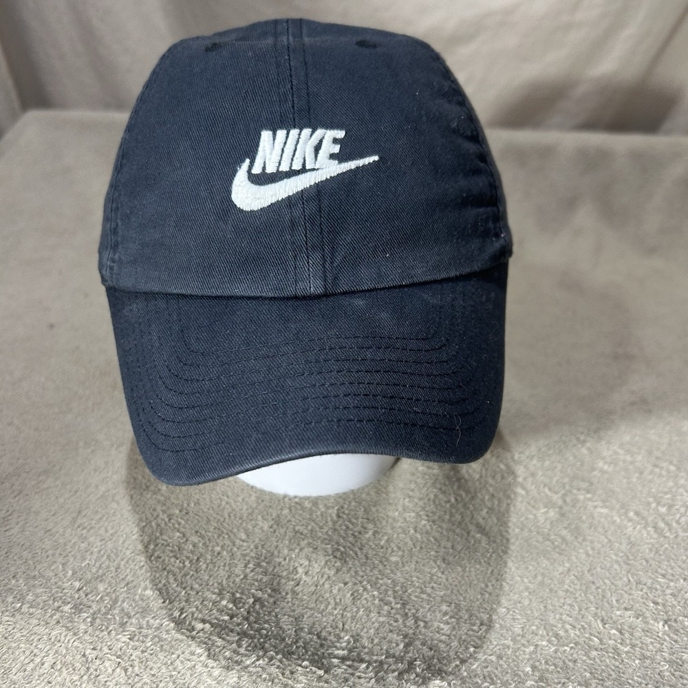 Nike Heritage 86 Futura Logo Black Strapback Dad Hat Adjustable Baseball Cap